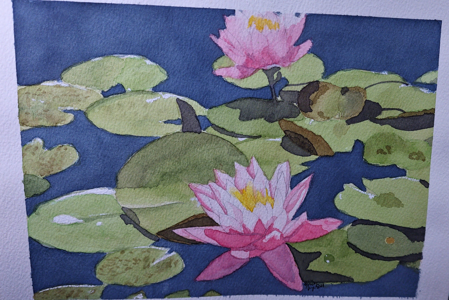 Water Lilies – 9x12 Original Watercolor Painting | Floral Lake Art on Cotton Paper